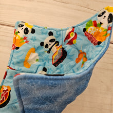 Load image into Gallery viewer, Panda Sushi Dim Sum in Blue or Lavender - Reversible 100% Cotton Bowl Cozy