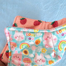 Load image into Gallery viewer, Bunnies Love You Mint Green & Strawberries Polka Dots - 100% Cotton Bowl Cozy
