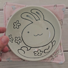 Load and play video in Gallery viewer, Bunnies on Pink - Reversible 100% Cotton Bowl Cozy