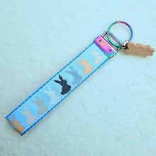 Load image into Gallery viewer, Bunny Shadows Hopping Along Key Chain Fob with Bunny Charm