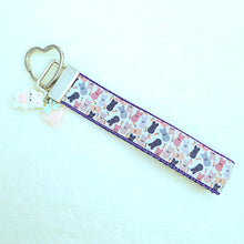 Load image into Gallery viewer, Peeps Bunnies Key Fob with Bunny and Strawberry Charms