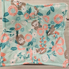Load image into Gallery viewer, Hedgehogs and Roses - Reversible 100% Cotton Bowl Cozy