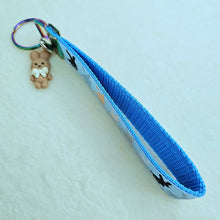 Load image into Gallery viewer, Bunny Shadows Hopping Along Key Chain Fob with Bunny Charm