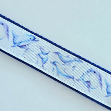 Load image into Gallery viewer, Dolphins in Watercolor on Yellow Gold Key Chain Fob with Gold Dolphin Charm