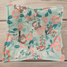 Load image into Gallery viewer, Hedgehogs and Roses - Reversible 100% Cotton Bowl Cozy