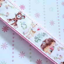 Load image into Gallery viewer, Forest Friends with Glitter Key Chain Fob featuring Hedgehogs Deer & Bear with cute charm