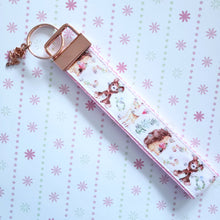 Load image into Gallery viewer, Forest Friends with Glitter Key Chain Fob featuring Hedgehogs Deer & Bear with cute charm