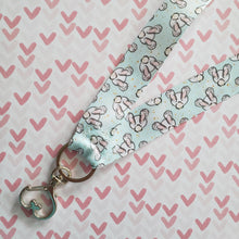 Load image into Gallery viewer, Bunny Butt Lanyard with Silver Heart Clasp