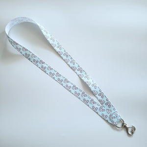 Bunny Butt Lanyard with Silver Heart Clasp