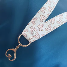 Load image into Gallery viewer, Bunny Butt Lanyard with Silver Heart Clasp