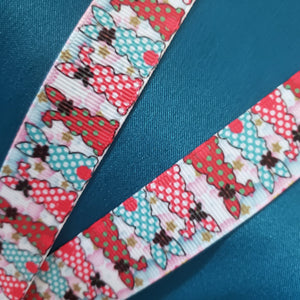 Bunnies With Bows Stars and Polka Dots Lanyard with Rose Gold Heart Clasp