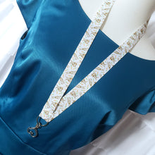 Load image into Gallery viewer, Bunnies with Carrots on White Lanyard with Silver Heart Clasp