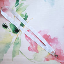 Load image into Gallery viewer, Bunny in Wreaths on Pink Lanyard with Silver Clasp