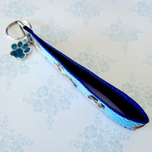 Load image into Gallery viewer, Sheltie Key Fob / Key Chain with Enameled Paw Print Charm