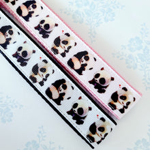 Load image into Gallery viewer, Pandas Being Adorable Key Fob Chain with Enameled Panda Charm