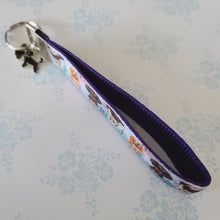 Load image into Gallery viewer, Dog Portraits Cocker Spaniel, Doberman, Pug Key Fob , Dog Key Chain with Enameled Paw Print Charm