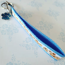 Load image into Gallery viewer, Pomeranians all Smiles Key Chain Fob with Enameled Paw Print Charm