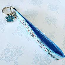 Load image into Gallery viewer, Pugs in Love Key Chain Fob with Enameled Paw Charm