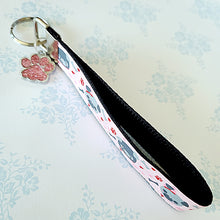 Load image into Gallery viewer, Pugs in Love Key Chain Fob with Enameled Paw Charm