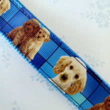 Load image into Gallery viewer, Labradoodle Key Fob / Key Chain with Glittery Paw Print Charm