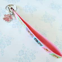 Load image into Gallery viewer, Chihuahua Silver Key Chain Fob with Glitter Paw Print Charm