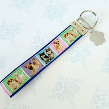Load image into Gallery viewer, Chihuahua Silver Key Chain Fob with Glitter Paw Print Charm
