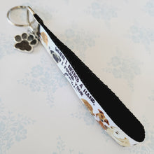 Load image into Gallery viewer, Dog Lovers Key Chain Fob - "When I needed a hand, I found your PAW" with Glittered Enameled Paw Print charm, Rescue Dog Key Chain... So sweet!