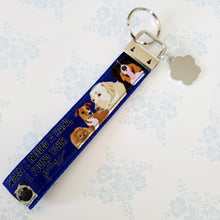Load image into Gallery viewer, Dog Lovers Key Chain Fob - "When I needed a hand, I found your PAW" with Glittered Enameled Paw Print charm, Rescue Dog Key Chain... So sweet!
