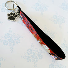 Load image into Gallery viewer, Dog Lovers Key Chain Fob - "When I needed a hand, I found your PAW" with Glittered Enameled Paw Print charm, Rescue Dog Key Chain... So sweet!