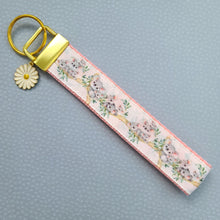 Load image into Gallery viewer, Koala Bear Family in Watercolor Gold Key Chain Fob with Enameled Flower Charm