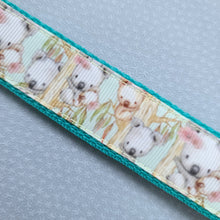 Load image into Gallery viewer, Koala Bears on Watercolor Bamboo Rose Gold Key Chain Fob with Rose Charm