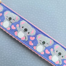 Load image into Gallery viewer, Koalas with Glitter and Hearts Rose Gold Key Chain Fob with Rose Charm