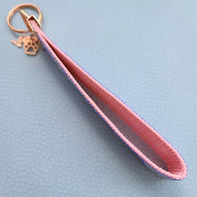 Load image into Gallery viewer, Koalas with Glitter and Hearts Rose Gold Key Chain Fob with Rose Charm