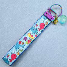 Load image into Gallery viewer, Sea Animal Key Chain Fob with Turtles Dolphins Starfish & Whales includes Dolphin or Turtle Charm