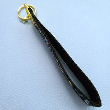 Load image into Gallery viewer, Stars on Black with Glitter on Gold Key Chain Fob with Enameled Star cmCharm