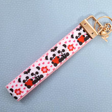 Load image into Gallery viewer, Pandas Holding Hearts Key Chain Fob with Charm