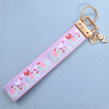 Load image into Gallery viewer, Elephant Mommy & Baby Love Sparkles on Rose Gold Key Chain Fob with Rose Charm