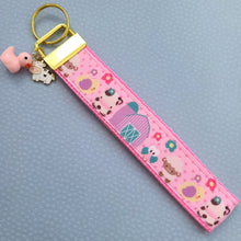 Load image into Gallery viewer, Farm Animals Cuteness Overload on Rose or Yellow Gold Key Chain Fob includes Duck and Cow Charm