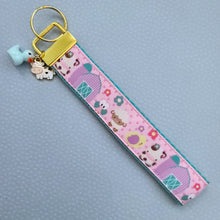 Load image into Gallery viewer, Farm Animals Cuteness Overload on Rose or Yellow Gold Key Chain Fob includes Duck and Cow Charm