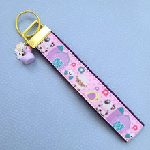 Load image into Gallery viewer, Farm Animals Cuteness Overload on Rose or Yellow Gold Key Chain Fob includes Duck and Cow Charm