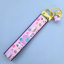 Load image into Gallery viewer, Farm Animals Cuteness Overload on Rose or Yellow Gold Key Chain Fob includes Duck and Cow Charm