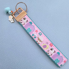 Load image into Gallery viewer, Farm Animals Cuteness Overload on Rose or Yellow Gold Key Chain Fob includes Duck and Cow Charm