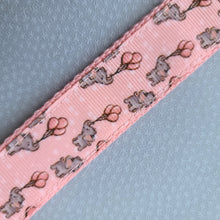 Load image into Gallery viewer, Elephants with Balloons on Silver Key Chain Fob with Enameled Elephant Charm