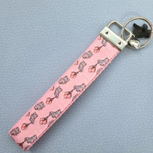 Load image into Gallery viewer, Elephants with Balloons on Silver Key Chain Fob with Enameled Elephant Charm