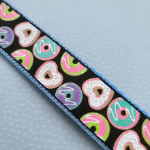 Load image into Gallery viewer, Donuts with Sparkles Key Chain Fob Wristlet with Yummy Donut Charm