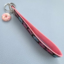 Load image into Gallery viewer, Cupcakes with Sparkles Key Chain Fob with Cute Donut with Sprinkles Charm