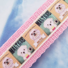 Load image into Gallery viewer, Maltese Posters Key Chain Fob on Silver with Enameled Paw Charm