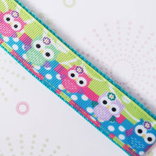 Load image into Gallery viewer, Owls on Polka Dot Path Key Chain Fob with Bling Owl Charm