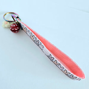 Bunnies Saying Hi! Key Chain Fob with Your Choice of Rose Gold, Yellow Gold or Silver Hardware