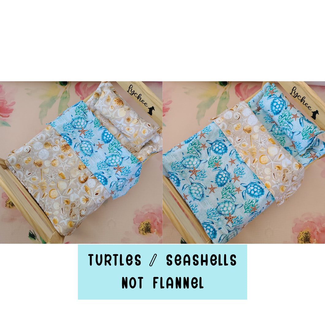 Premade 3 Piece Bedding Sets 100% Cotton Reversable - for the IKEA Duktig Doll Bed